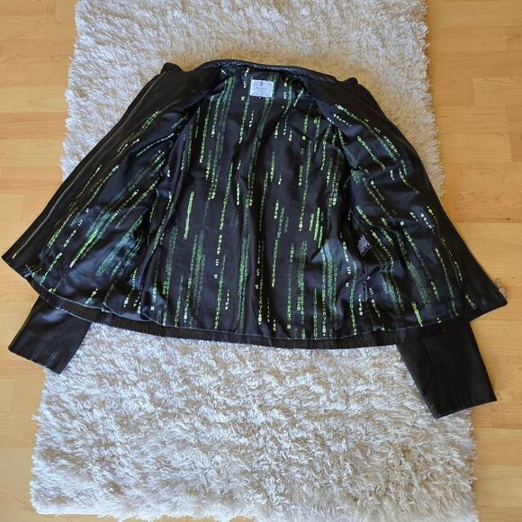 ORIGINAL MOVIE MATRIX CREW LEATHER JACKET LADIES SIZE XL Vintage - Picture 3 of 12